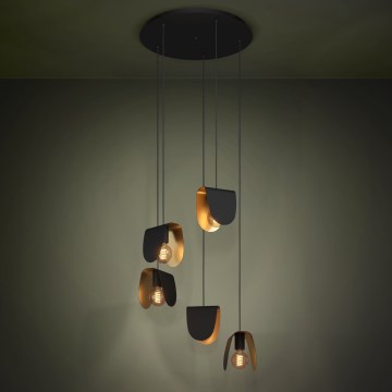 Eglo - Hängeleuchte 5xE27/40W/230V schwarz/golden