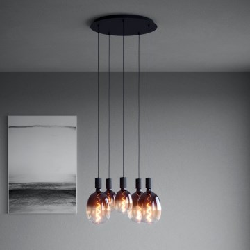 Eglo - Hängeleuchte 5xE27/40W/230V schwarz