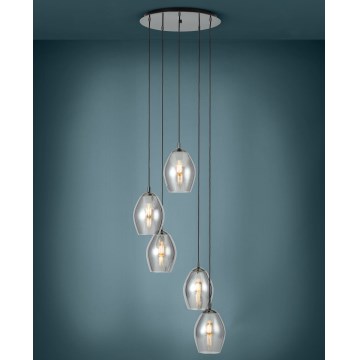 Eglo - Hängeleuchte 5xE27/60W/230V rauchig