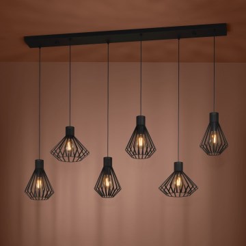 Eglo - Hängeleuchte 6xE27/40W/230V schwarz