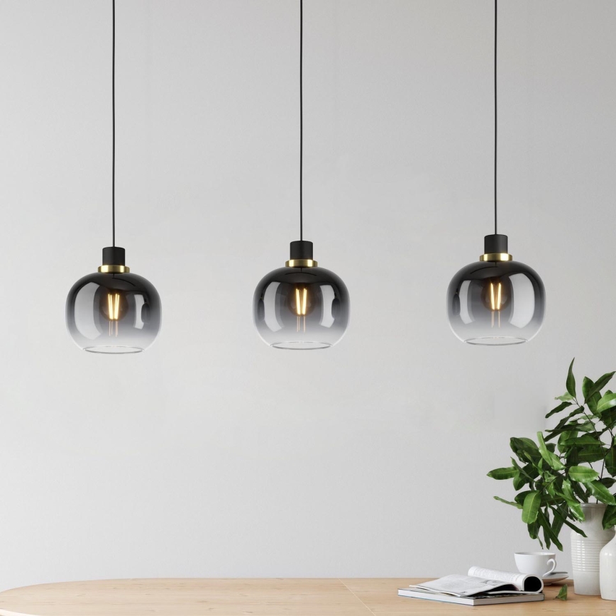Eglo - Hängeleuchte an Kabel 3xE27/40W/230V grau