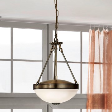 EGLO - Hängeleuchte an Kette 2xE27/60W/230V bronzen