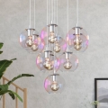Eglo - Hängeleuchte mit Kabel 10xE27/60W/230V glänzender Chrom/klares Glas