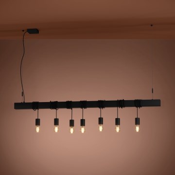 Eglo - Hängeleuchte TOWNSHEND 7xE27/40W/230V schwarz