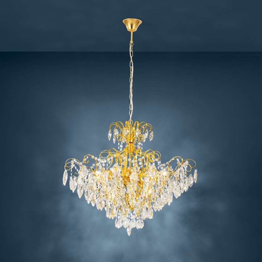 Eglo - Kronleuchter an Kette 9xE14/25W/230V gold