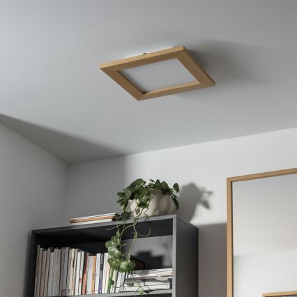 Eglo - LED-Anbaupanel SALOBRENA-RW WOOD LED/17W/230V 2700/4000K 30x30 cm braun