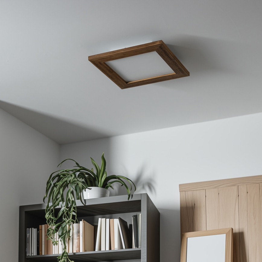 Eglo - LED-Anbaupanel SALOBRENA-RW WOOD LED/17W/230V 2700/4000K 34x34 cm braun