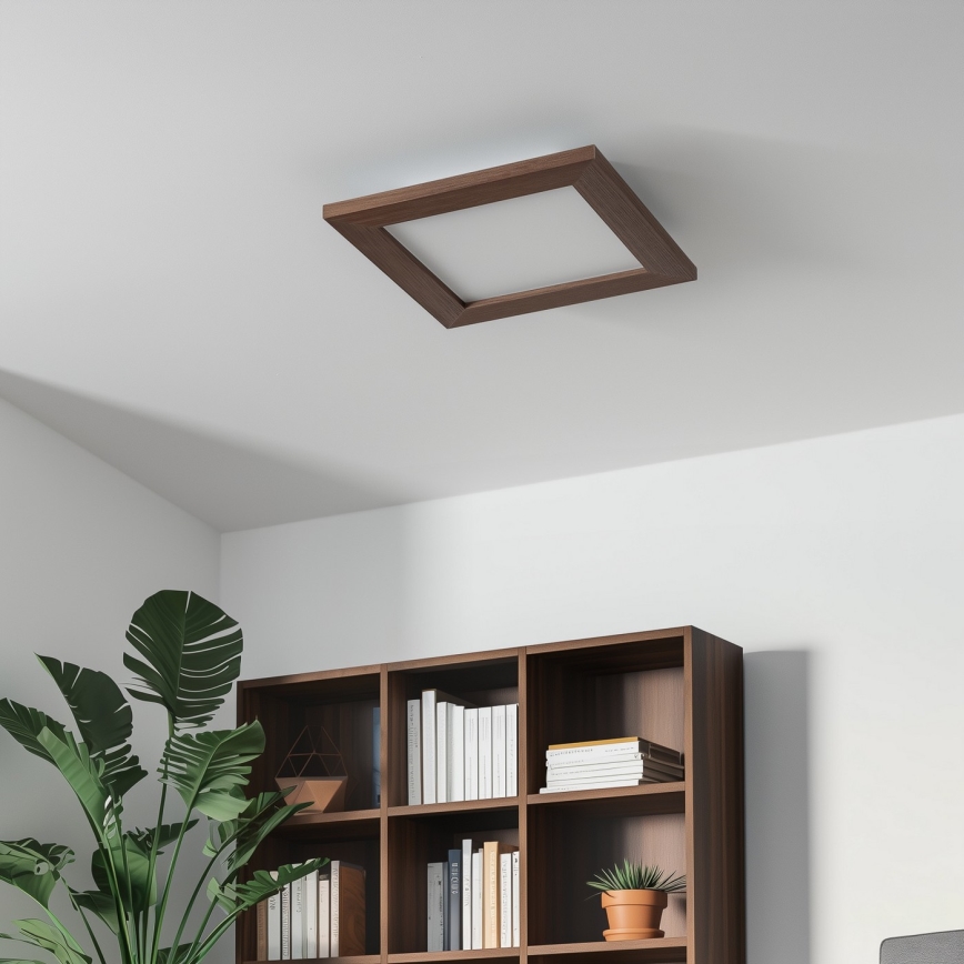 Eglo - LED-Anbaupanel SALOBRENA-RW WOOD LED/17W/230V 2700/4000K 34x34 cm dunkelbraun