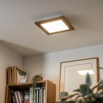 Eglo - LED-Anbaupanel SALOBRENA-RW WOOD LED/17W/230V 2700/4000K 34x34 cm braun