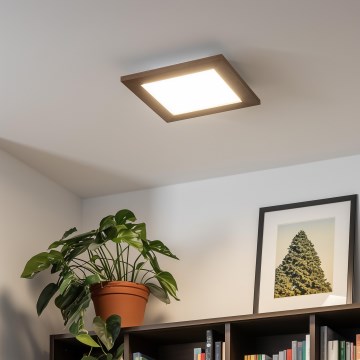 Eglo - LED-Anbaupanel SALOBRENA-RW WOOD LED/17W/230V 2700/4000K 34x34 cm dunkelbraun