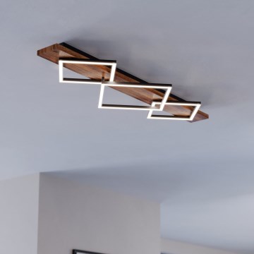 Eglo - LED Deckenleuchte 2xLED/13W/230V + LED/16W schwarz/braun