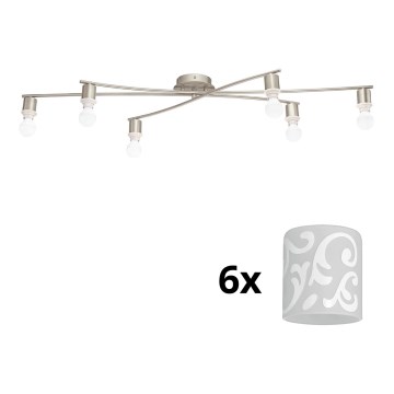 Eglo - LED Deckenleuchte MY CHOICE 6xE14/4W/230V mattchrom/weiß