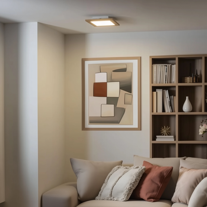 Eglo - LED Dimmbares Aufbaumodul SALOBRENA 2 WOOD LED/16W/230V 4000K 34x34 cm Braun