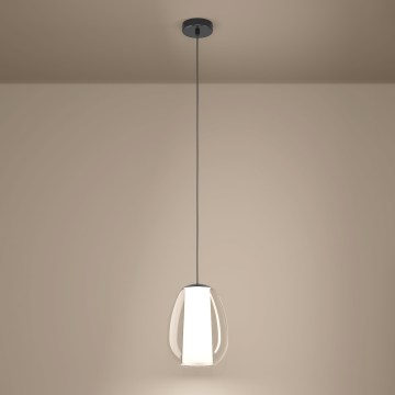 Eglo - LED-dimmbare Pendelleuchte an Drahtseil LED/7W/230V + LED/1,6W 2200-6500K schwarz/chrom