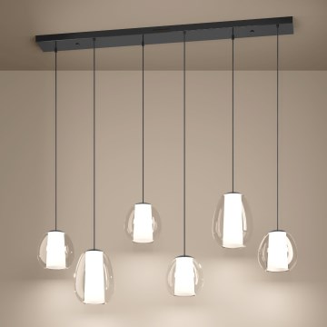 Eglo - LED-dimmbare Pendelleuchte an Stahlseil 2xLED/7W/230V + 4xLED/5,5W + 6xLED/1,6W 2200-6500K schwarz-chrom