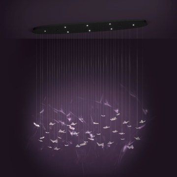 Eglo - LED dimmbare Pendelleuchte an Stahlseil 8xLED/4,2W/230V schwarz/klar