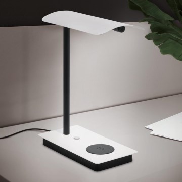 Eglo - LED dimmbare Touch-Tischlampe mit kabelloser Ladefunktion LED/5,8W/230V weiß
