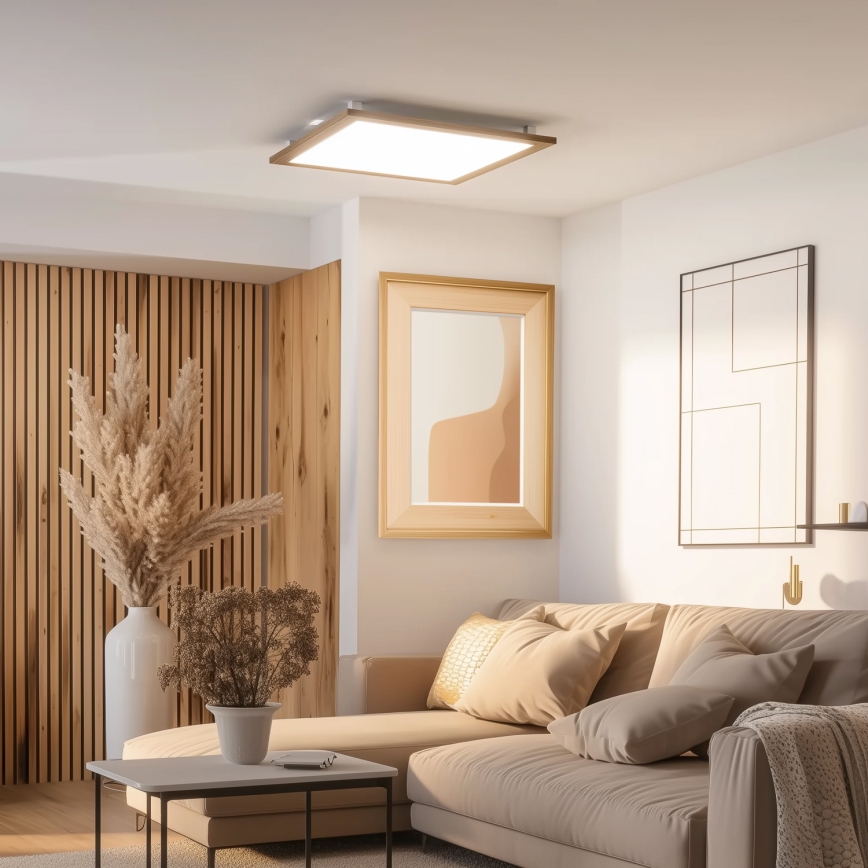 Eglo - LED dimmbares Aufbaumodul SALOBRENA-CL WOOD LED/31W/230V 2700-6500K 64x64 cm braun