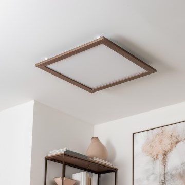 Eglo - LED Dimmbares Aufbaumodul SALOBRENA-CL WOOD LED/31W/230V 2700-6500K 64x64 cm Dunkelbraun