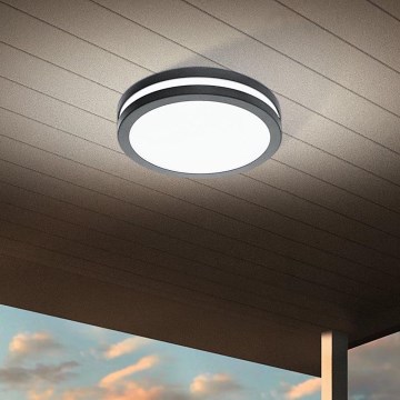 Eglo - LED dimmbares Badezimmer-Deckenleuchte LOCANA-C LED/14W/230V Bluetooth IP44 Anthrazit