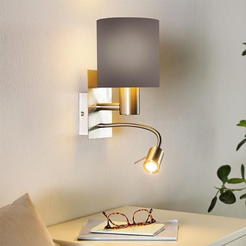 Eglo - LED Flexibles Leuchtmittel 1xE27/40W+LED/3,8W grau