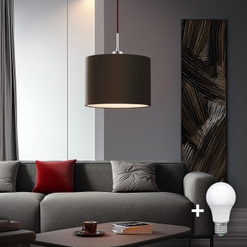 Eglo - LED Hängeleuchte an Kabel TUNJA 1xE27/60W/230V braun