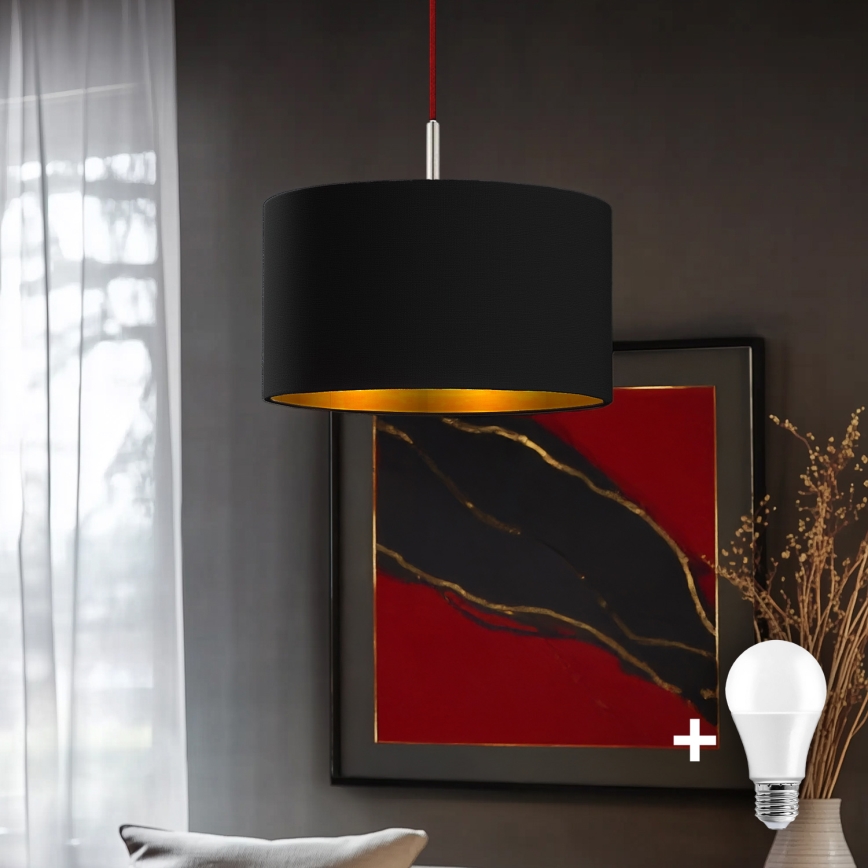Eglo - LED Hängeleuchte an Kabel TUNJA 1xE27/60W/230V schwarz