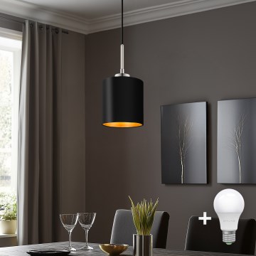 Eglo - LED Hängeleuchte an Kabel TUNJA 1xE27/60W/230V schwarz