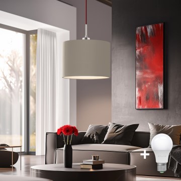 Eglo - LED Hängeleuchte an Kabel TUNJA 1xE27/60W/230V Taupe