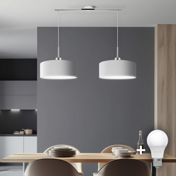 Eglo - LED Hängeleuchte an Kabel TUNJA 2xE27/60W/230V weiß