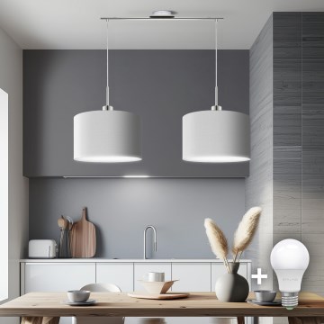 Eglo - LED Hängeleuchte an Kabel TUNJA 2xE27/60W/230V weiß