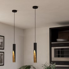 Eglo - LED-Hängeleuchte an Schnur 1xGU10/4,5W/230V schwarz/golden