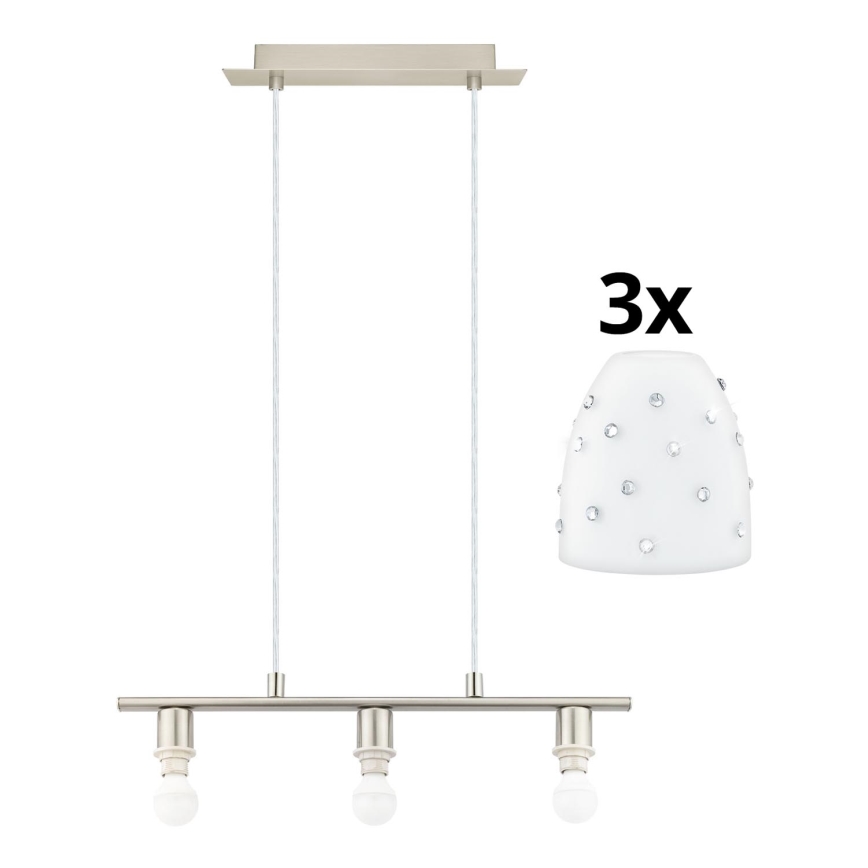 Eglo - LED Hängeleuchte an Seil MY CHOICE 3xE14/4W/230V mattchrom/weiß