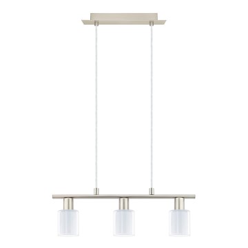 Eglo - LED Hängeleuchte an Seil MY CHOICE 3xE14/4W/230V mattchrom/weiß