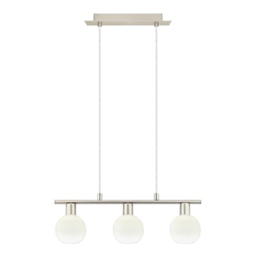 Eglo - LED Hängeleuchte an Seil MY CHOICE 3xE14/4W/230V mattchrom/weiß