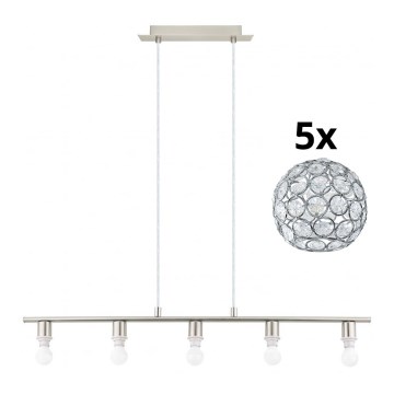 Eglo - LED Hängeleuchte an Seil MY CHOICE 5xE14/4W/230V mattchrom