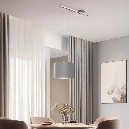 Eglo - LED Hängeleuchte CALCENA 1xE27/60W/230V Chrom/Grau