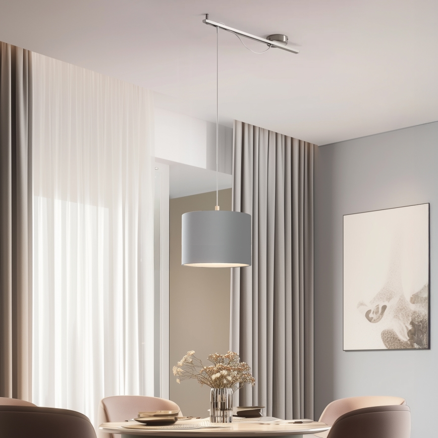Eglo - LED Hängeleuchte CALCENA 1xE27/60W/230V Chrom/Grau