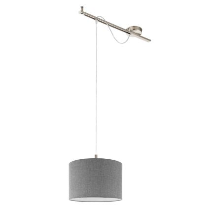 Eglo - LED Hängeleuchte CALCENA 1xE27/60W/230V Chrom/Grau