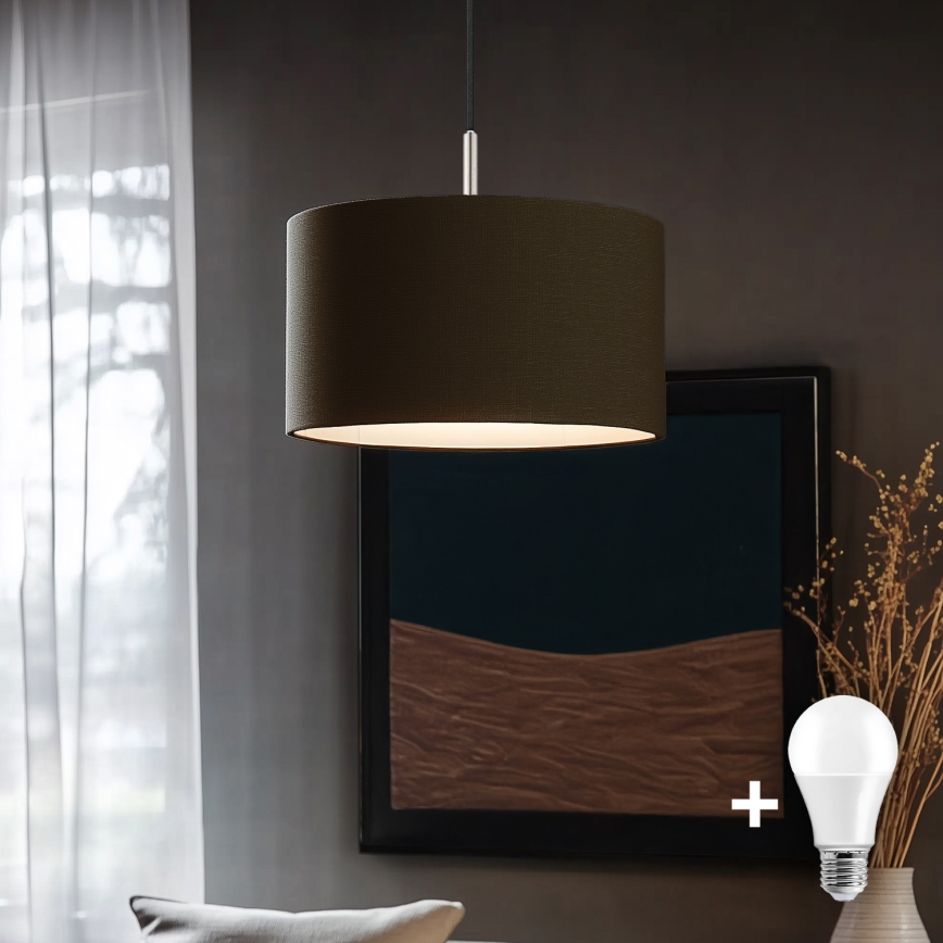 Eglo - LED-Hängeleuchte TUNJA 1xE27/60W/230V braun