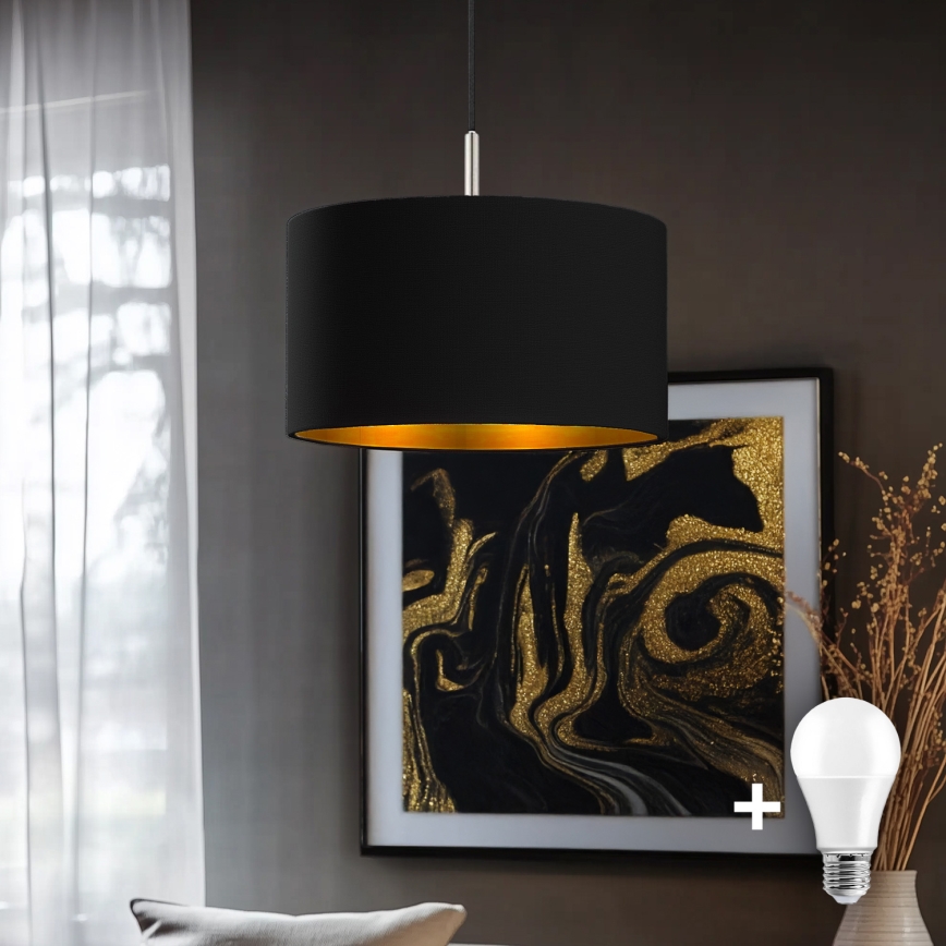 Eglo - LED-Hängeleuchte TUNJA 1xE27/60W/230V schwarz