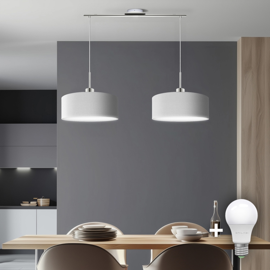 Eglo - LED-Hängeleuchte TUNJA 2xE27/60W/230V weiß