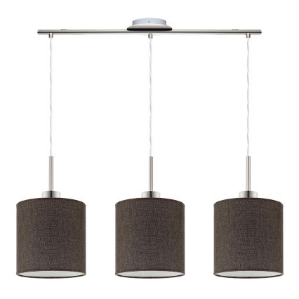 Eglo - LED-Hängeleuchte TUNJA 3xE27/60W/230V braun
