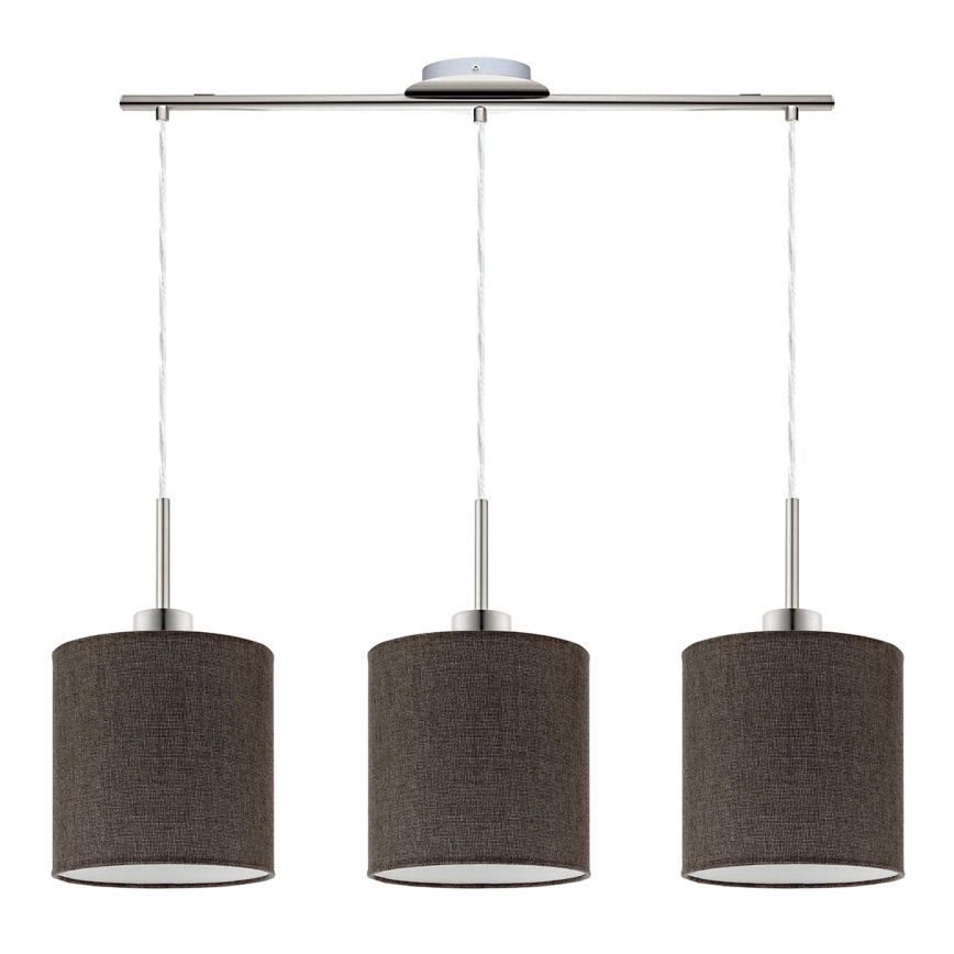 Eglo - LED-Hängeleuchte TUNJA 3xE27/60W/230V braun