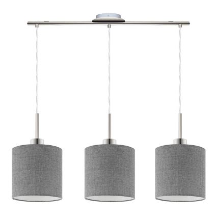 Eglo - LED-Hängeleuchte TUNJA 3xE27/60W/230V grau