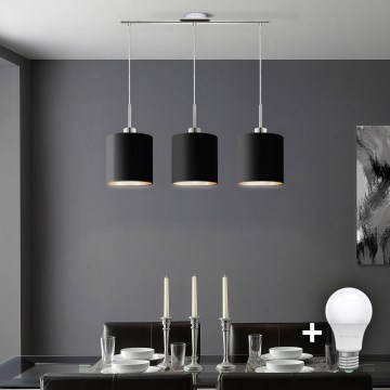 Eglo - LED-Hängeleuchte TUNJA 3xE27/60W/230V schwarz