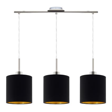 Eglo - LED-Hängeleuchte TUNJA 3xE27/60W/230V schwarz