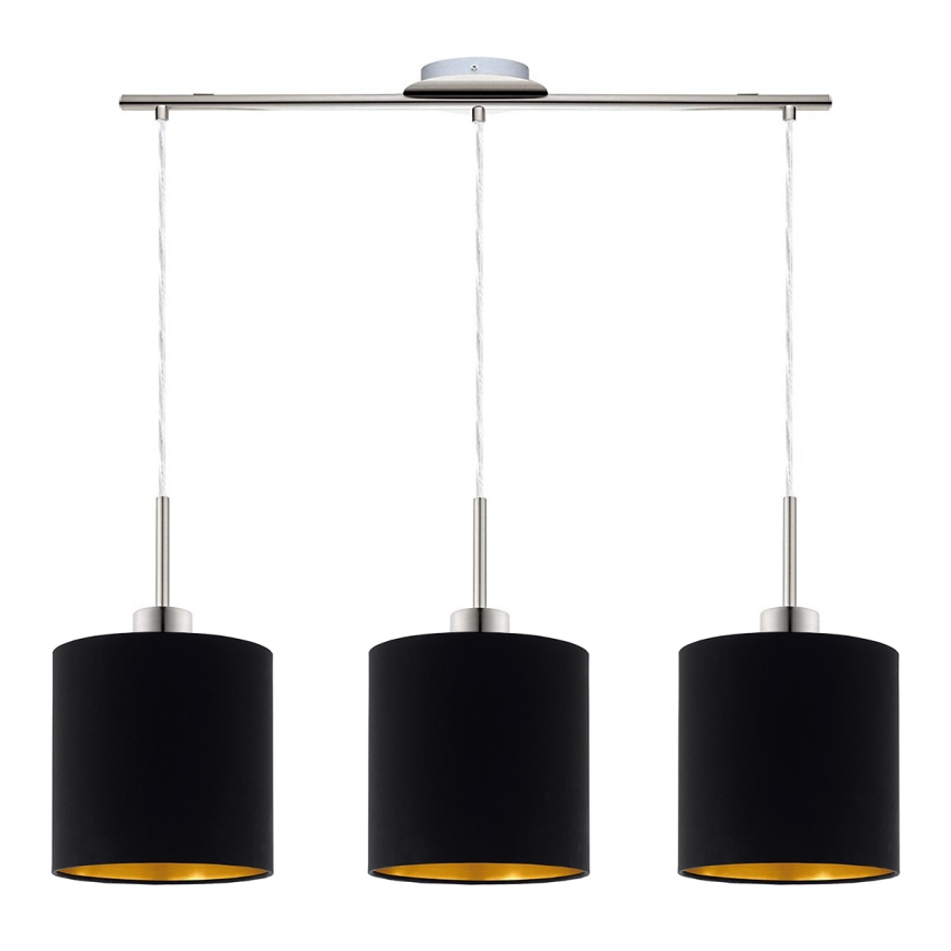 Eglo - LED-Hängeleuchte TUNJA 3xE27/60W/230V schwarz