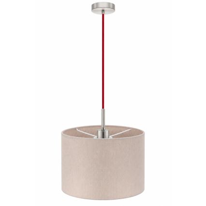 Eglo - LED-Pendelleuchte an Kabel TUNJA 1xE27/60W/230V Ø 20 cm beige/rot