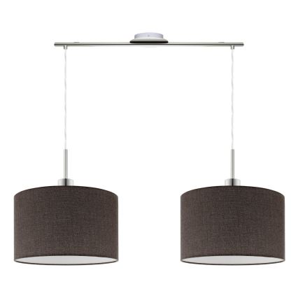 Eglo - LED Pendelleuchte an Kabel TUNJA 2xE27/60W/230V braun